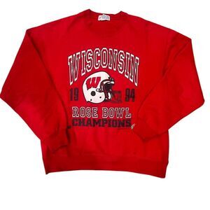 90s Jerzees Wisconsin Badgers Rose Bowl Crewneck B48